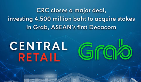 CRC closes a major deal, investing 4,500 million baht to acquire stakes in Grab, ASEAN’s first Decacorn