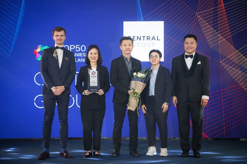 กลุ่มเซ็นทรัล รับรางวัล TOP 50 COMPANIES IN THAILAND 2023 AWARDS องค์กรที่คนรุ่นใหม่อยากทำงานด้วยมากที่สุดในปี 2023 จาก WORKVENTURE